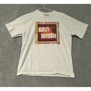 Harley Davidson‎ T-shirt XL 2005 Y2K Spell Out Biker Motorcycle VTG